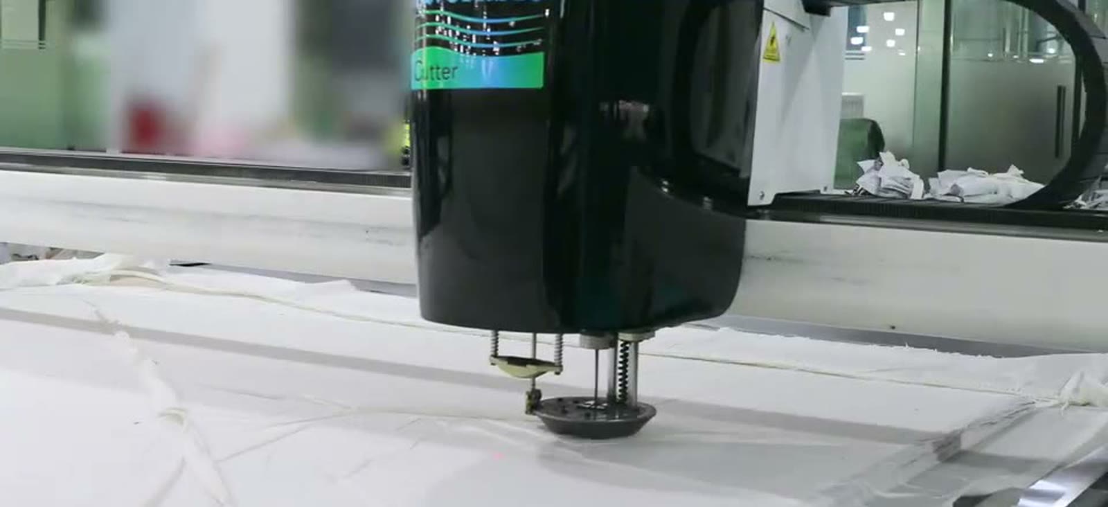 Favorable cutting head working on factory floor